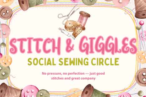 stich and giggles, social sewing circle